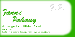 fanni pahany business card
